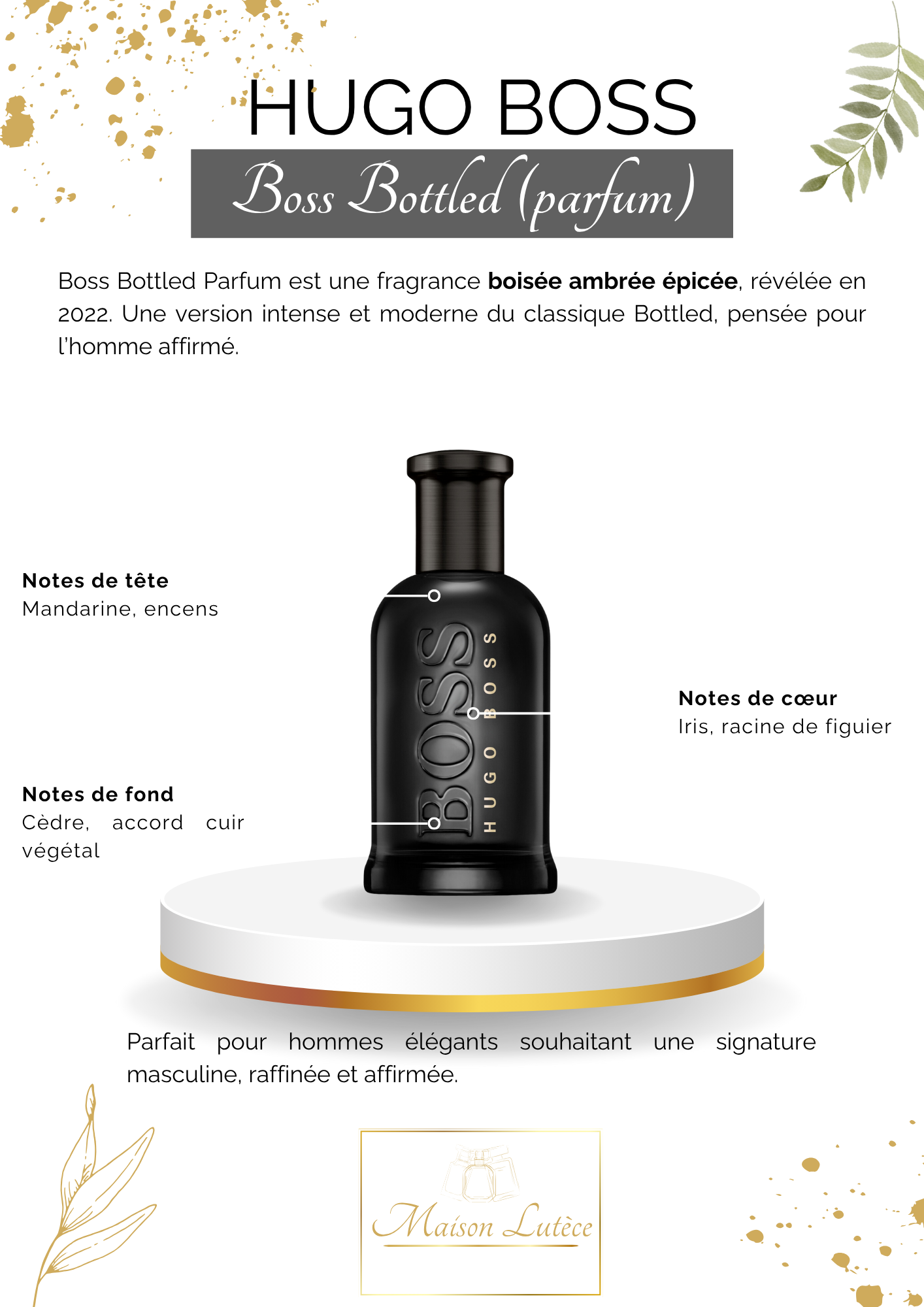 Boss Bottled Parfum – Hugo Boss (testeur, sans boite)