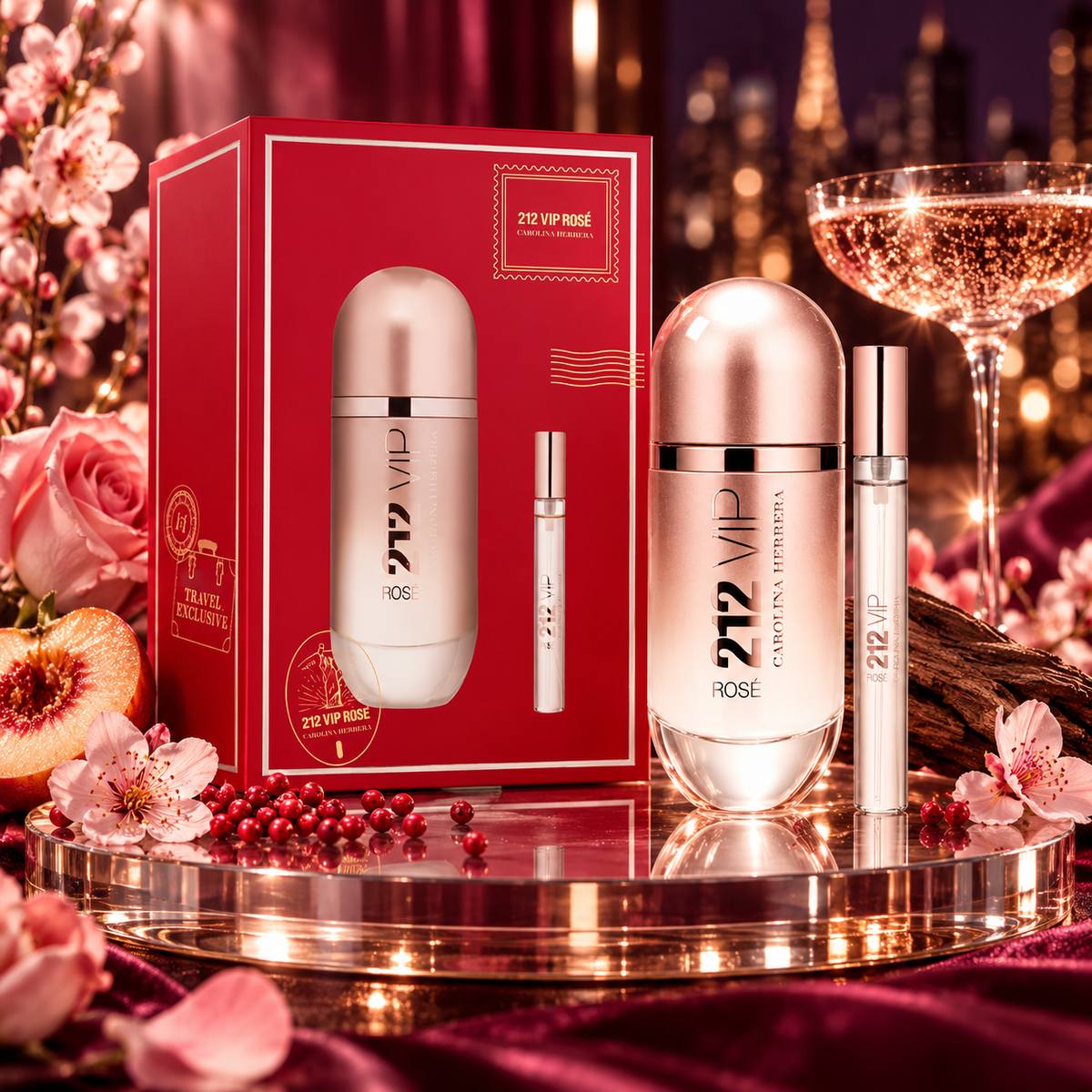 Coffret 212 VIP Rosé EDP 80ML + 10ML- Carolina Herrera