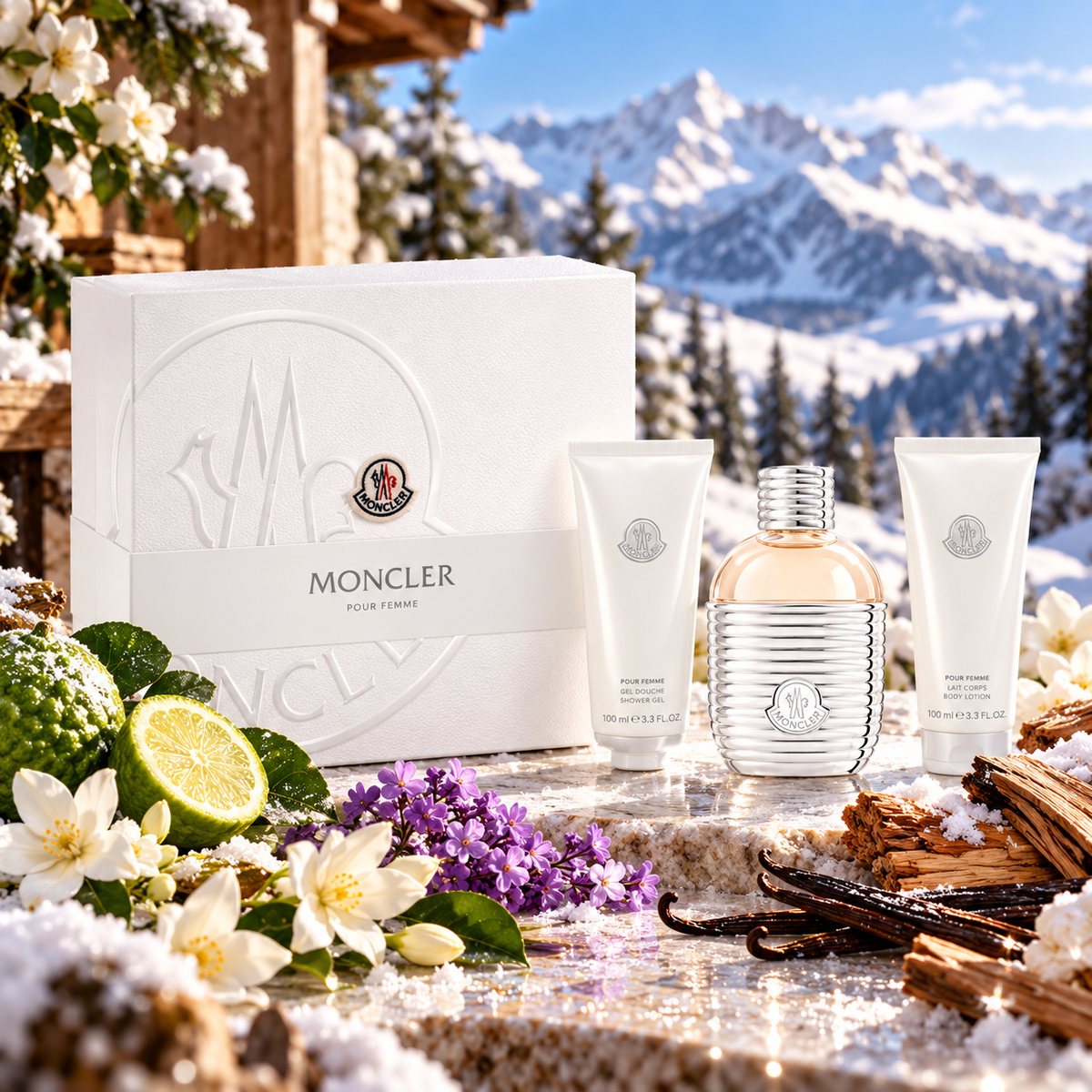 Coffret Pour Femme EDP 100ml + Gel douche 100ml + Lait corps 100ml - Moncler