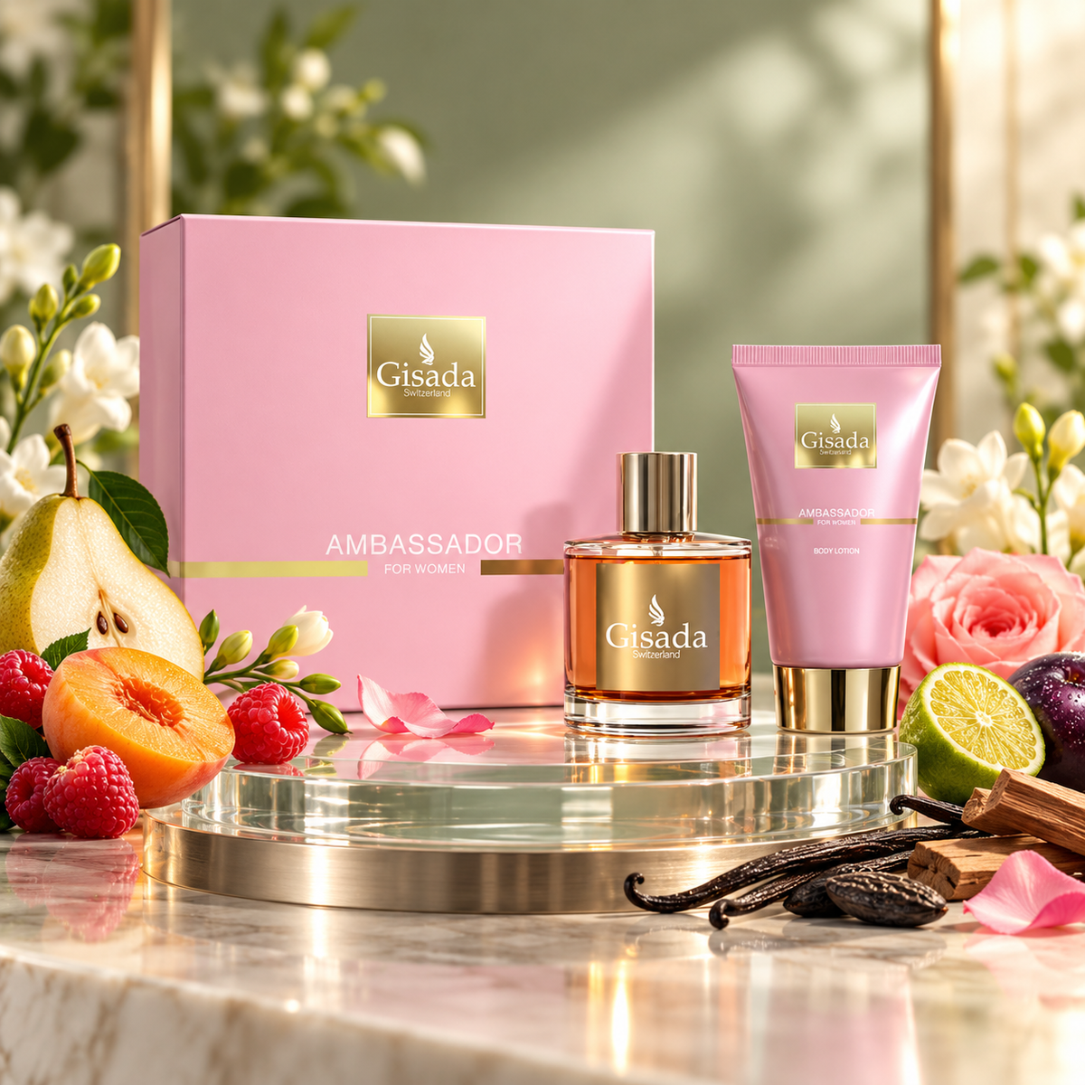 Coffret Ambassador pour femme EDP 50ml + Gel Douche 100ml - Gisada