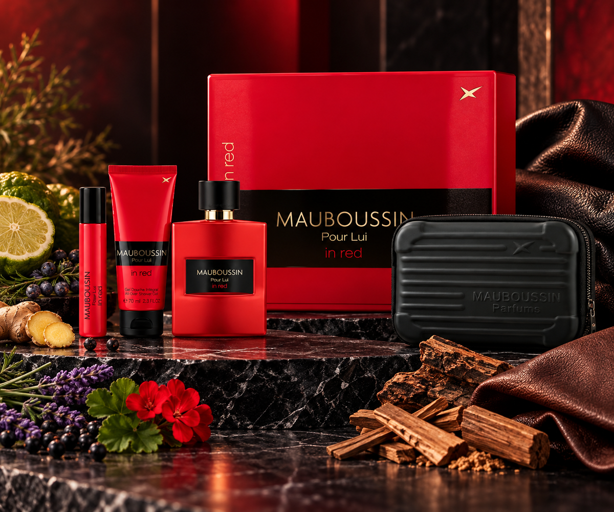 Coffret Pour Lui In Red EDP 100ML + 20ML +GEL DOUCHE- Mauboussin