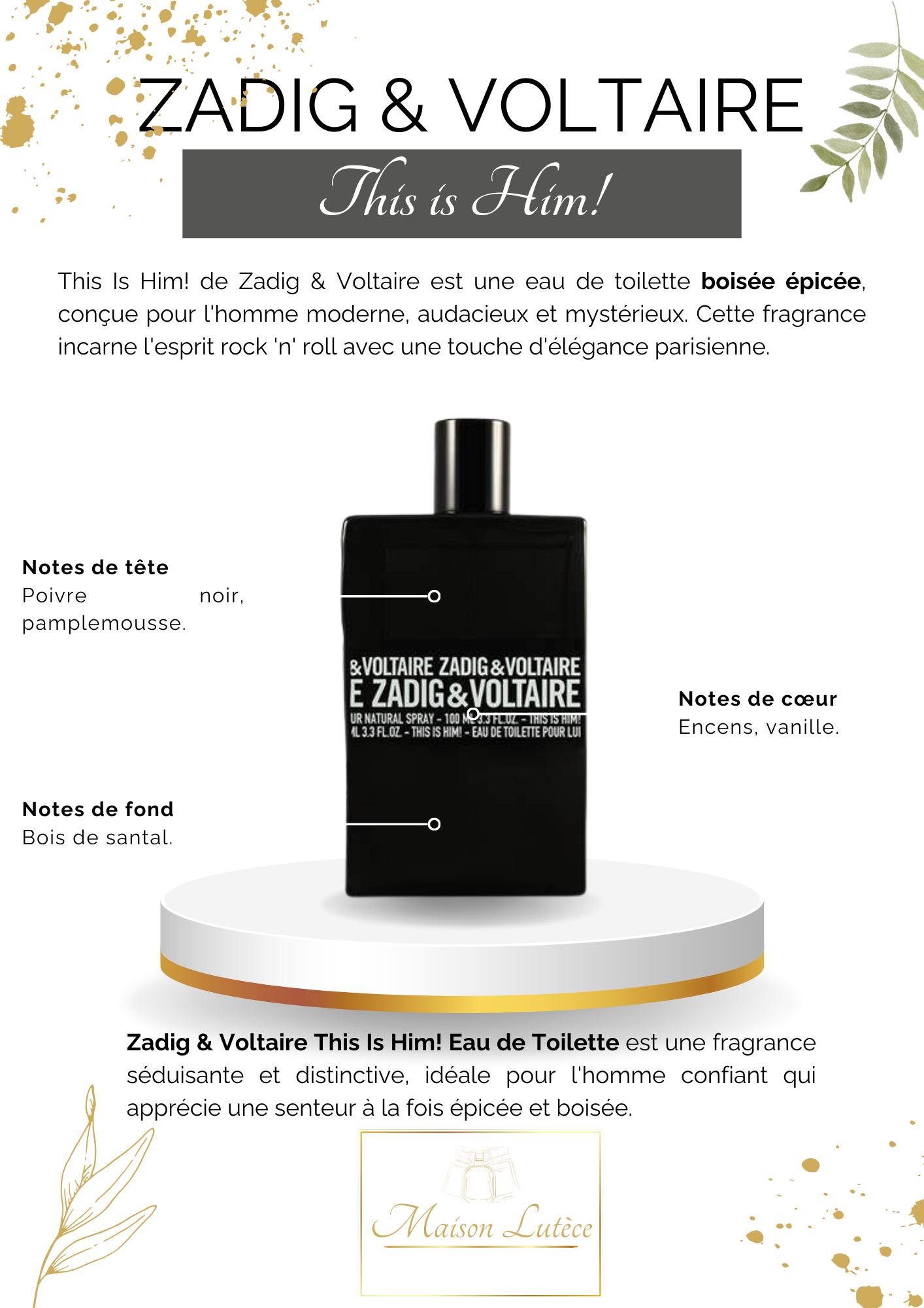 This is Him! – Zadig & Voltaire (sans boîte) TESTEUR