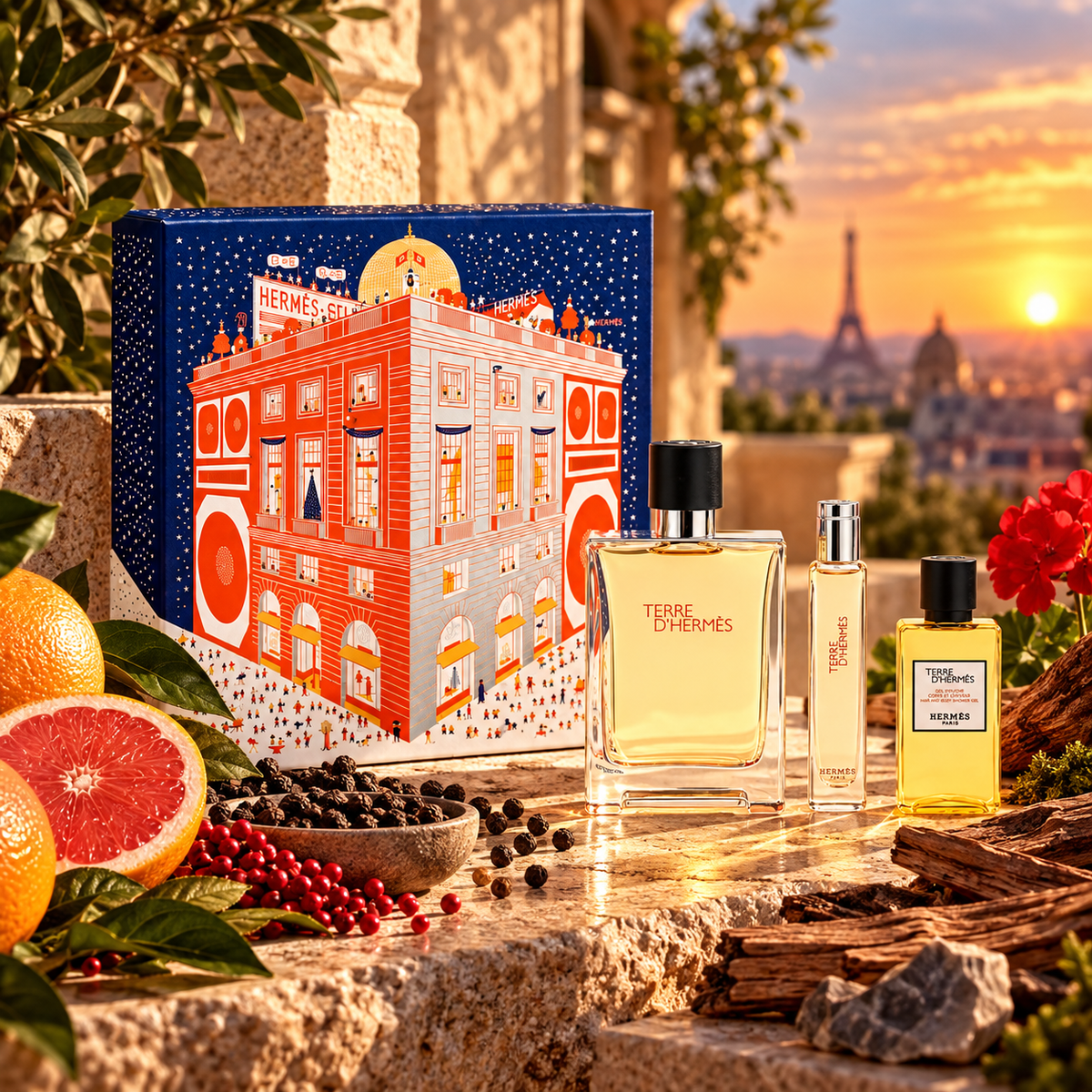 Coffret Terre d'Hermès EDT 100ml + 15ml + gel douche 40ml - Hermès