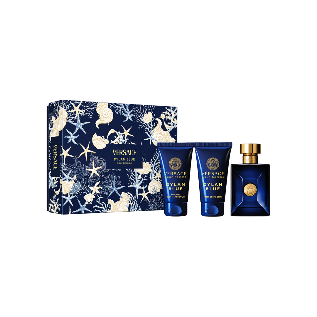 Coffret Dylan Blue Homme EDT 50ml + Gel douche 50ml + Après rasage 50ml - Versace