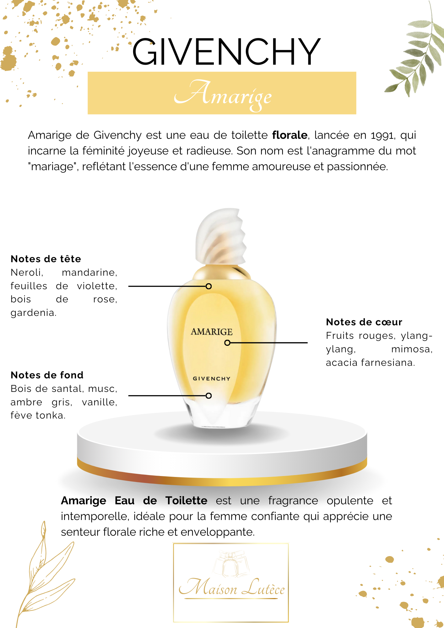 Amarige Givenchy – Parfum Floral Intense et Généreux pour Femme